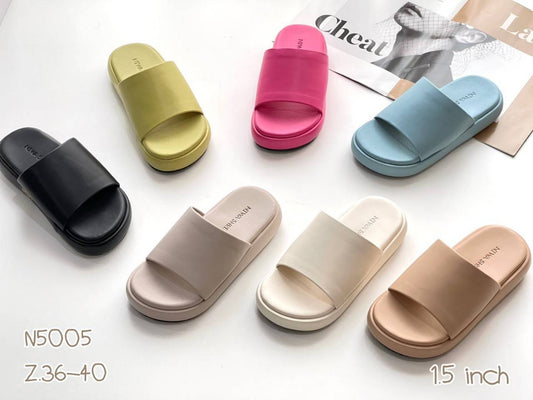 N-5005 - รองเท้าส้นโฟม ส้นสูง 1.5 inch